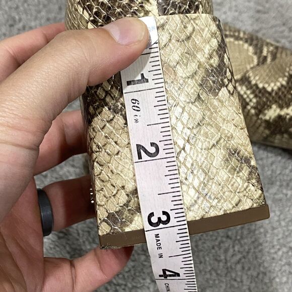 Sam Edelman Daruby Snakeskin Booties Womens 9M Brown Ankle Boots Block Heels - Picture 12 of 12